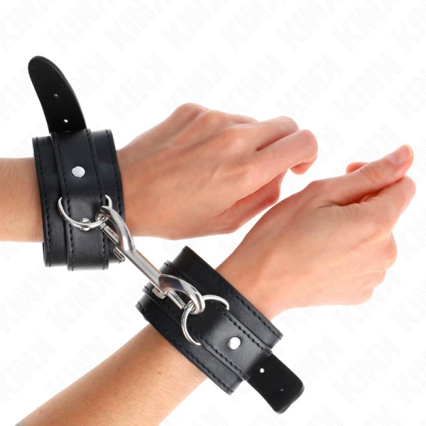 img_189523_c8532863a6d6ae25e8f4ba421bb95381_1.png Kink Wrist Restraint Handboei met Rij Noppen Zwart