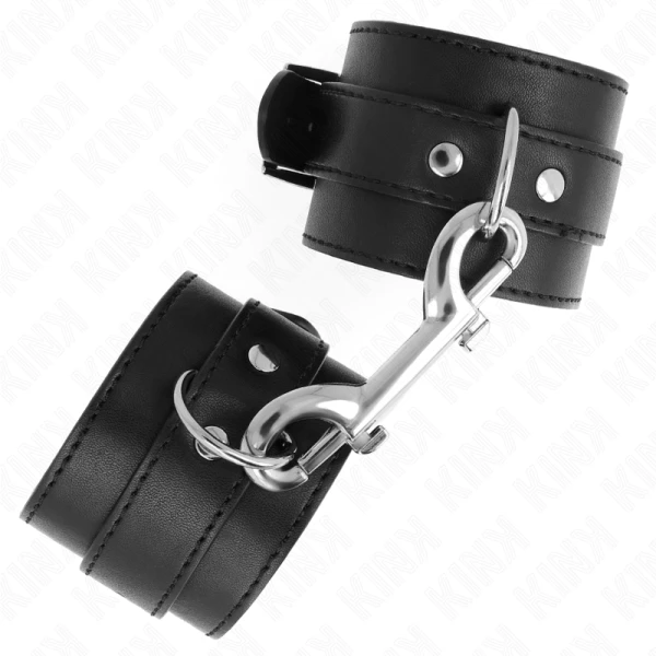 Kink Wrist Restraint Polsboei met nootjesrij en gesp Zwart