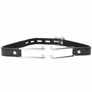 Kink Collar & GAG Metal Hook Gag with Adjustable Faux Leather Strap