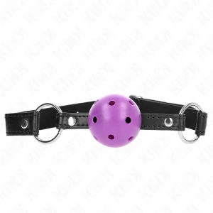 Kink Collar & GAG Ballknebel mit Hohlkugel, lila