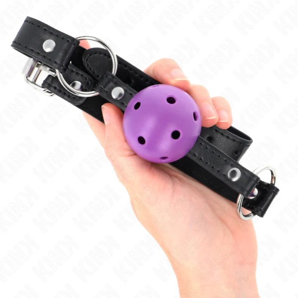 Kink Collar & GAG Ballknebel mit Hohlkugel, lila