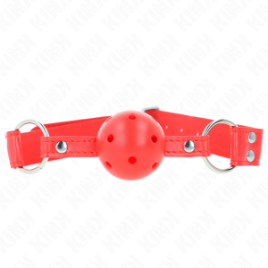 Kink Collar & GAG roter Hohlballknebel mit Silikonbacken – Bild 1
