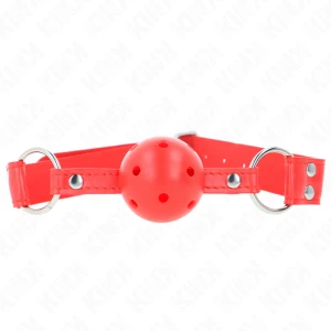 Kink Collar & GAG roter Hohlballknebel mit Silikonbacken
