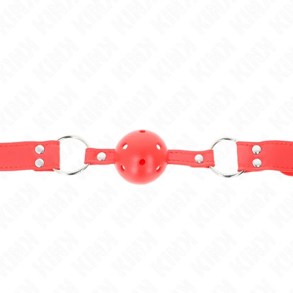 Kink Collar & GAG roter Hohlballknebel mit Silikonbacken