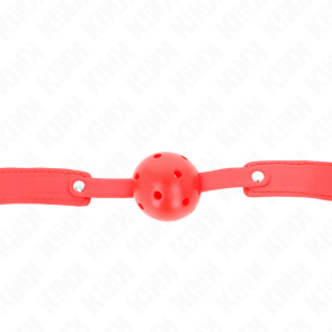 Kink Collar & GAG Bal Knebel rood met Ademende Bal Kink Collar & GAG Bal Knebel rood met Ademende Bal - Afbeelding 4