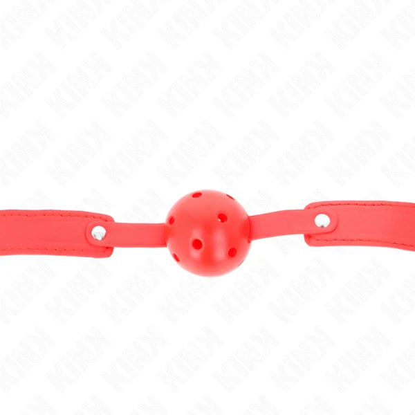Kink Collar & GAG Bal Knebel rood met Ademende Bal