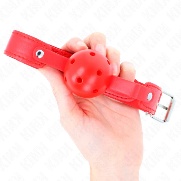 Kink Collar & GAG Bal Knebel rood met Ademende Bal