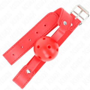 Kink Collar & GAG Bal Knebel rood met Ademende Bal Kink Collar & GAG Bal Knebel rood met Ademende Bal - Afbeelding 2