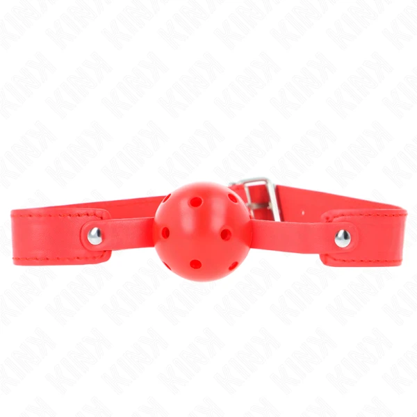Kink Collar & GAG Bal Knebel rood met Ademende Bal