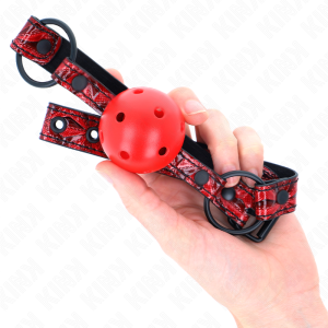 Kink Collar & GAG Bal knevel met ruitpatroon en verstelbare riem Kink Collar & GAG Bal knevel met ruitpatroon en verstelbare riem - Afbeelding 4