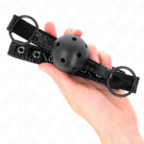 Kink Collar & GAG-bal met ruitpatroon en verstelbare riem