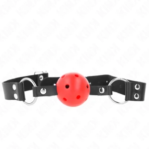 Kink Collar & GAG Ballknebel mit verstellbarem Riemen, rot