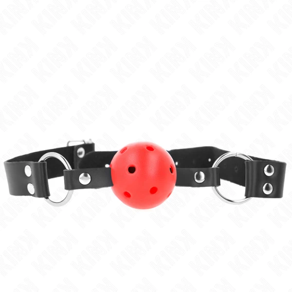 Kink Collar & GAG-balletje met verstelbare riem, rood