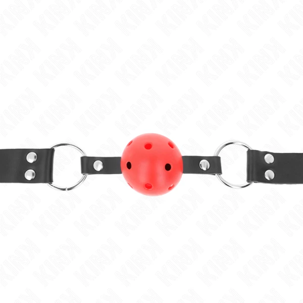 Kink Collar & GAG-balletje met verstelbare riem, rood