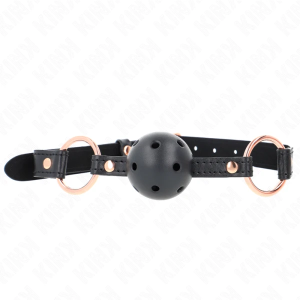 Kink Collar & GAG Bal Knevel met TPE-bal, zwart