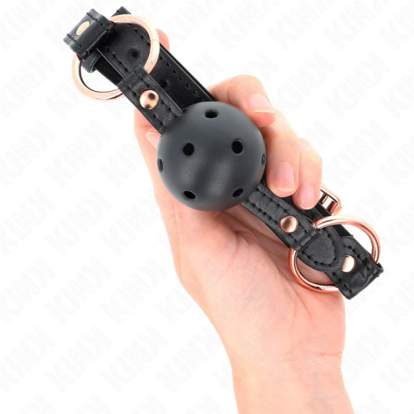 Kink Collar & GAG Bal Knevel met TPE-bal, zwart