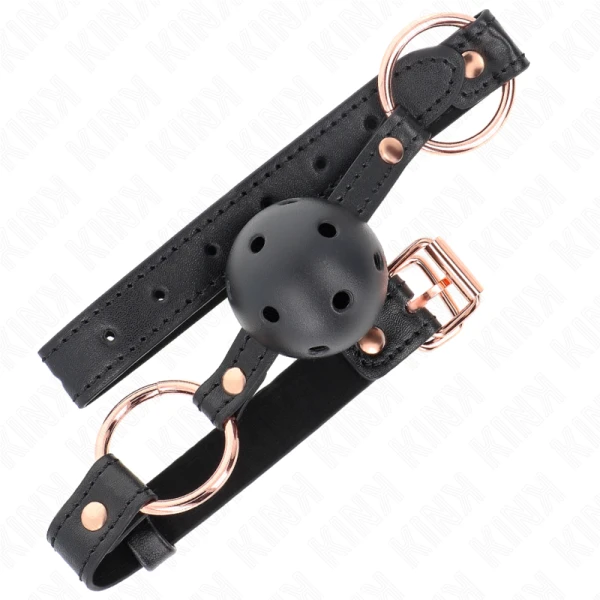 Kink Collar & GAG Bal Knevel met TPE-bal, zwart