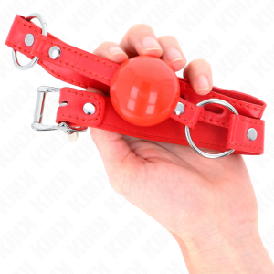 Kink Collar & GAG Bal knevel met slot, rood Kink Collar & GAG Bal knevel met slot, rood - Afbeelding 4