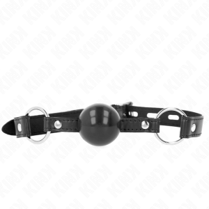 Kink Collar & GAG Bal knevel met zwarte TPE-bal en leren riem Kink Collar & GAG Bal knevel met zwarte TPE-bal en leren riem - Afbeelding 1