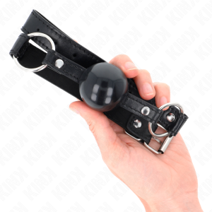 Kink Collar & GAG Bal knevel met zwarte TPE-bal en leren riem Kink Collar & GAG Bal knevel met zwarte TPE-bal en leren riem - Afbeelding 4