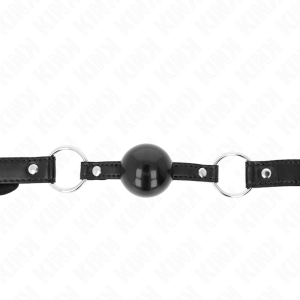 Kink Collar & GAG Bal knevel met zwarte TPE-bal en leren riem Kink Collar & GAG Bal knevel met zwarte TPE-bal en leren riem - Afbeelding 3