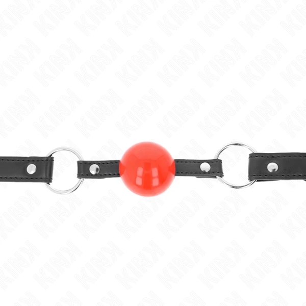 img_189696_a848f1fd35c96b6c9a59c311eaf7da52_1.png Kink Collar & GAG Balsknebel met slot, rode bal, zwarte riem