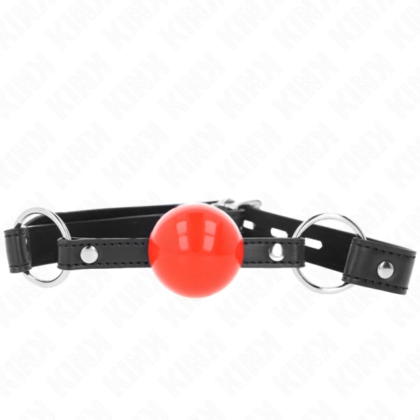 Kink Collar & GAG Balsknebel met slot, rode bal, zwarte riem Kink Collar & GAG Balsknebel met slot, rode bal, zwarte riem