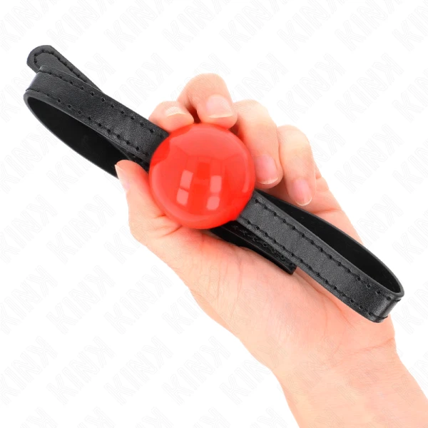 Kink Collar & GAG Ballknebel Rot mit festem Silikonball