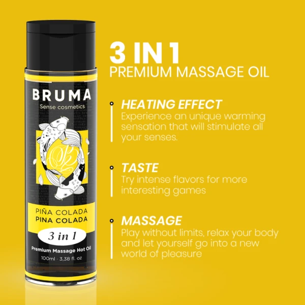 Bruma Massageolie met warmte-effect Pina Colada 3 in 1