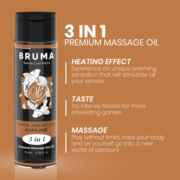 Bruma Massageolie met warmte-effect Cupcake-smaak 3 in 1 Bruma Massageolie met warmte-effect Cupcake-smaak 3 in 1
