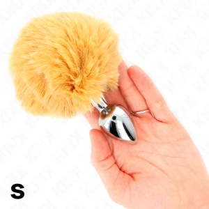 Kink Pleasure Plugs Analplug mit beigem Kaninchenschwanz aus Kunstfell