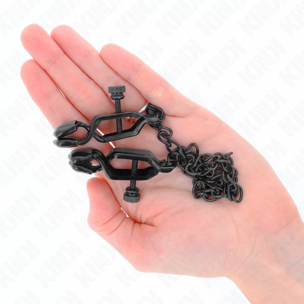 Kink Nipple Grip Nippelklemmen met ketting zwart