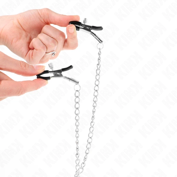 Kink Nipple Grip Driedubbele Nippel- en Clitorisklemmen met Keten