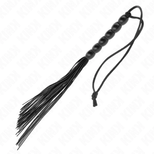 Kink Impact & Touch Mini Silikonzweep met 6 zwarte kralen