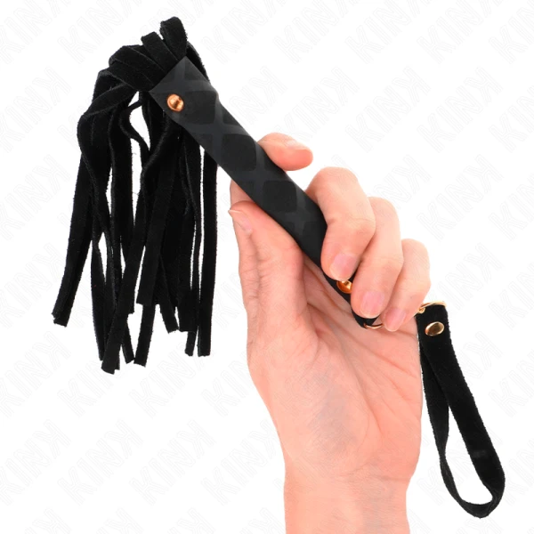 Kink Impact & Touch Wildleder Mini-Peitsche schwarz