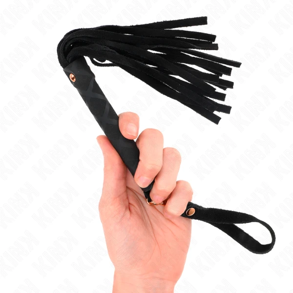 Kink Impact & Touch Wildleder Mini-Peitsche schwarz