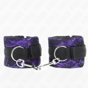 Kink Wrist Restraint kurze Handgelenksfesseln aus Samtspitze und Nylonbindung lila/schwarz Kink Wrist Restraint kurze Handgelenksfesseln aus Samtspitze und Nylonbindung lila/schwarz – Bild 2