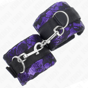 Kink Wrist Restraint kurze Handgelenksfesseln aus Samtspitze und Nylonbindung lila/schwarz Kink Wrist Restraint kurze Handgelenksfesseln aus Samtspitze und Nylonbindung lila/schwarz – Bild 3