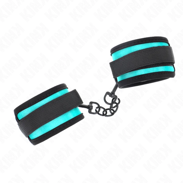 Kink Wrist Restraint Nylon-handboei met klittenband zwart-blauw verstelbaar