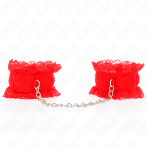 Kink Wrist Restraint elastische polsboeien van kant rood Kink Wrist Restraint elastische polsboeien van kant rood - Afbeelding 2