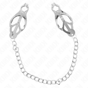 Kink Nipple Grip Japanse Klaverblad-nippelklemmen met ketting Zilver Kink Nipple Grip Japanse Klaverblad-nippelklemmen met ketting Zilver - Afbeelding 2
