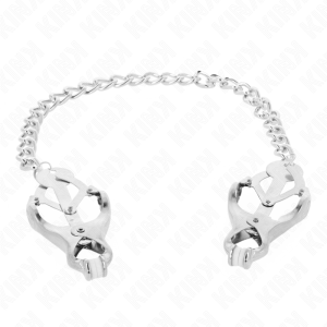 Kink Nipple Grip Japanse Klaverblad-nippelklemmen met ketting Zilver Kink Nipple Grip Japanse Klaverblad-nippelklemmen met ketting Zilver - Afbeelding 3