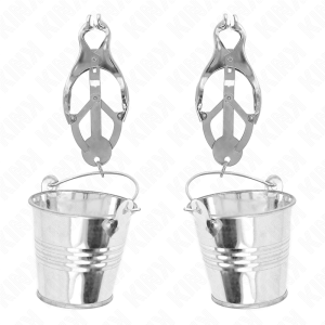 Kink Nipple Grip Japanische Kleeblatt-Nippelklammern mit Eimer Silber Kink Nipple Grip Japanische Kleeblatt-Nippelklammern mit Eimer Silber – Bild 2