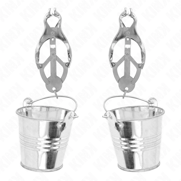 Kink Nipple Grip Japanische Kleeblatt-Nippelklammern mit Eimer Silber
