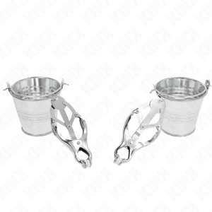 Kink Nipple Grip Japanische Kleeblatt-Nippelklammern mit Eimer Silber Kink Nipple Grip Japanische Kleeblatt-Nippelklammern mit Eimer Silber – Bild 3