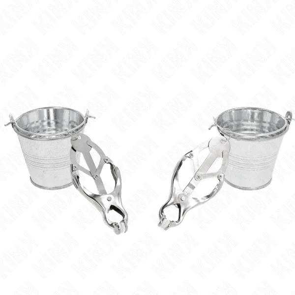Kink Nipple Grip Japanische Kleeblatt-Nippelklammern mit Eimer Silber