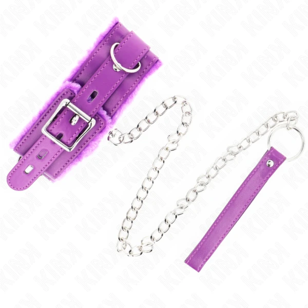 Kink Collar & GAG Halsband met riem in paars