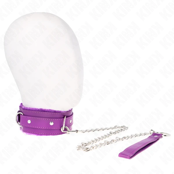 Kink Collar & GAG Halsband met riem in paars
