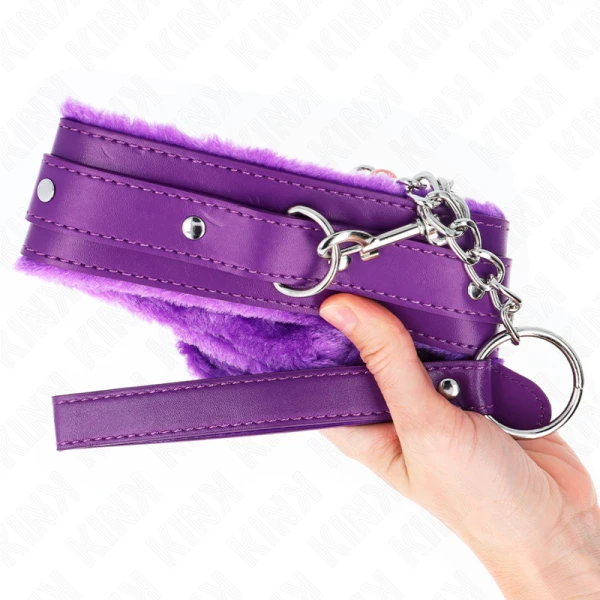 Kink Collar & GAG Halsband met riem in paars