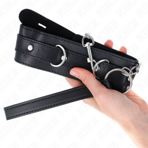 Kink Collar & GAG Halsband met riem en banden Zwart Kink Collar & GAG Halsband met riem en banden Zwart - Afbeelding 4